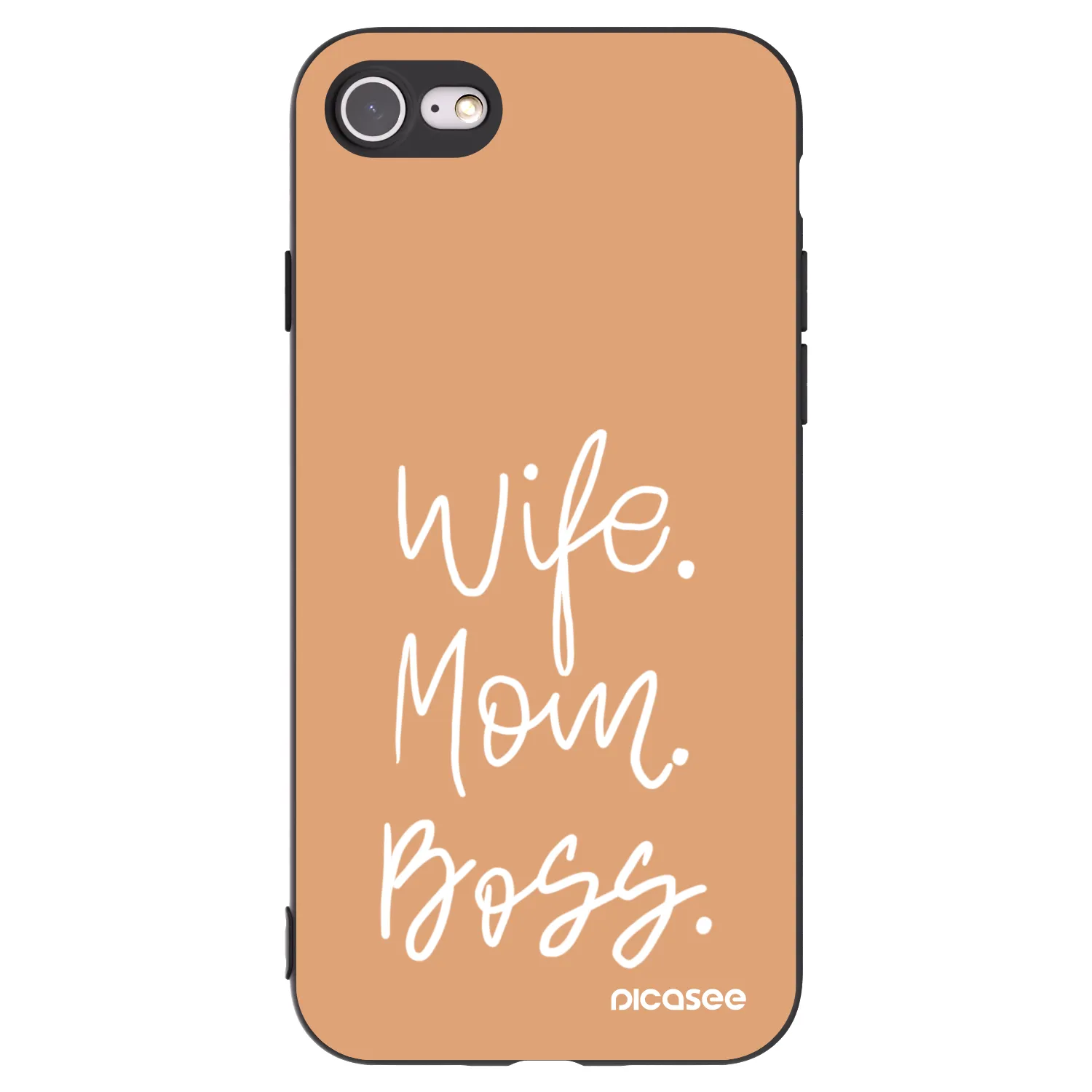 Picasee Apple iPhone 8 Hülle - Schwarzes Silikon - Boss Mama