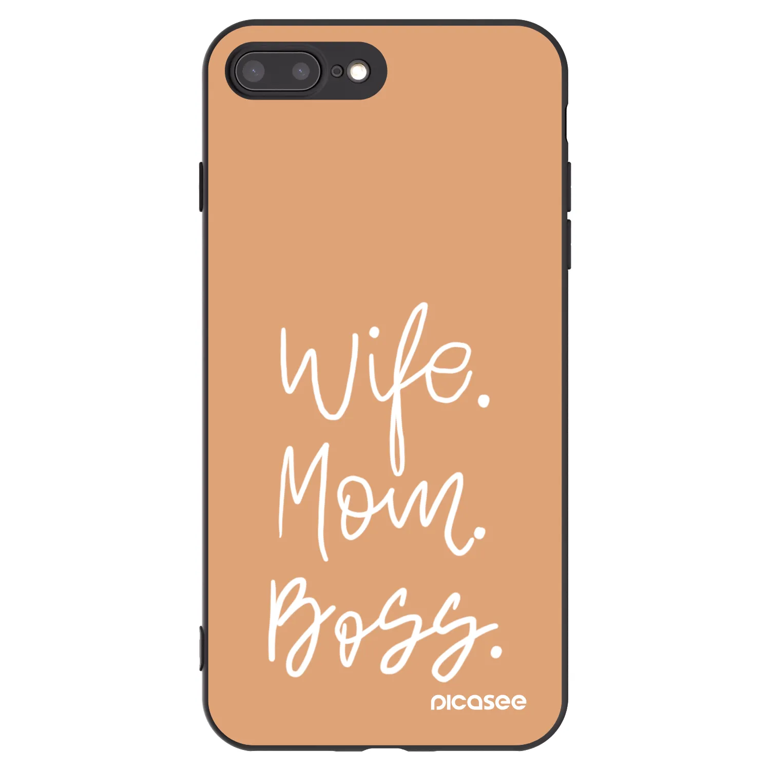 Picasee Apple iPhone 7 Plus Hülle - Schwarzes Silikon - Boss Mama