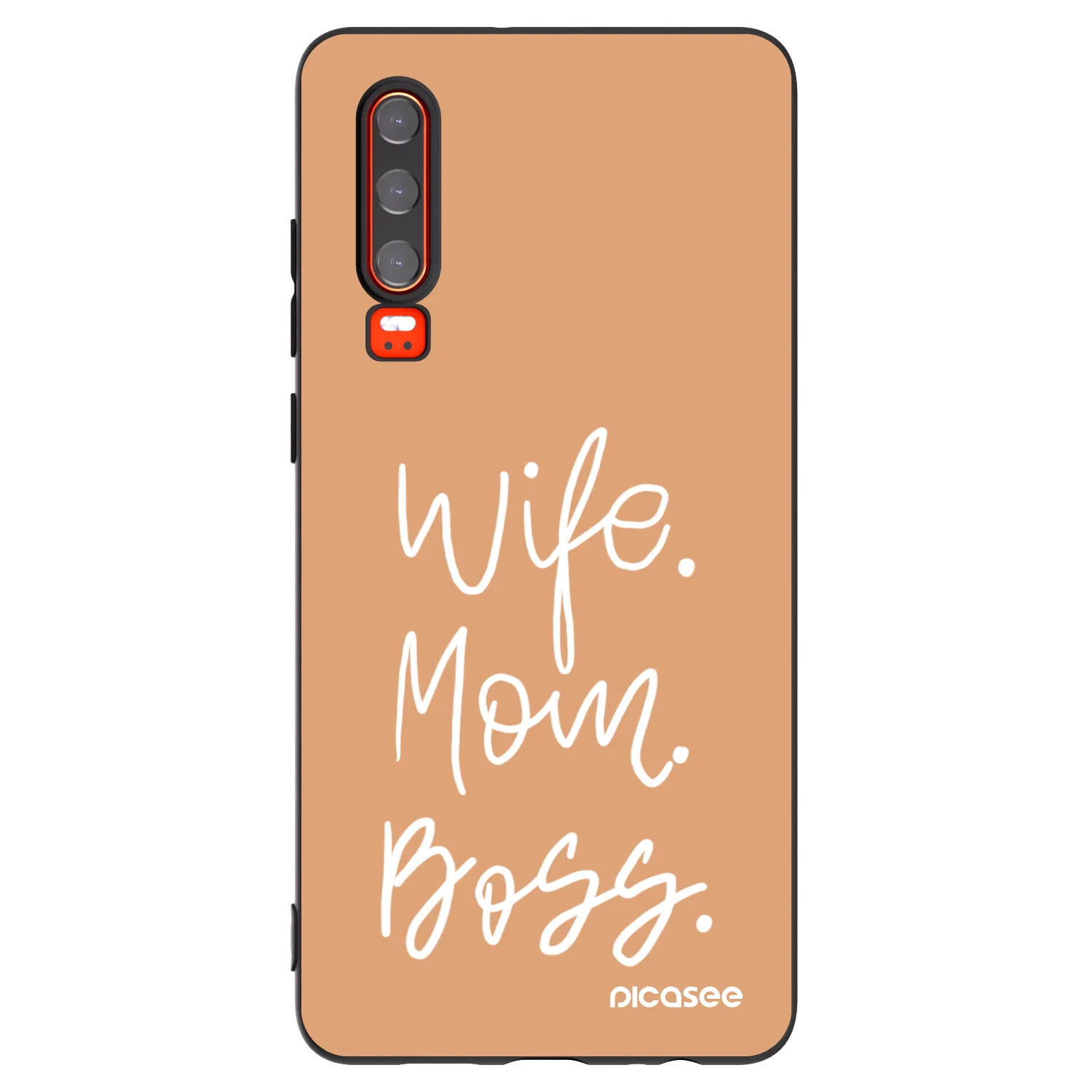 Picasee Huawei P30 Hülle - Schwarzes Silikon - Boss Mama
