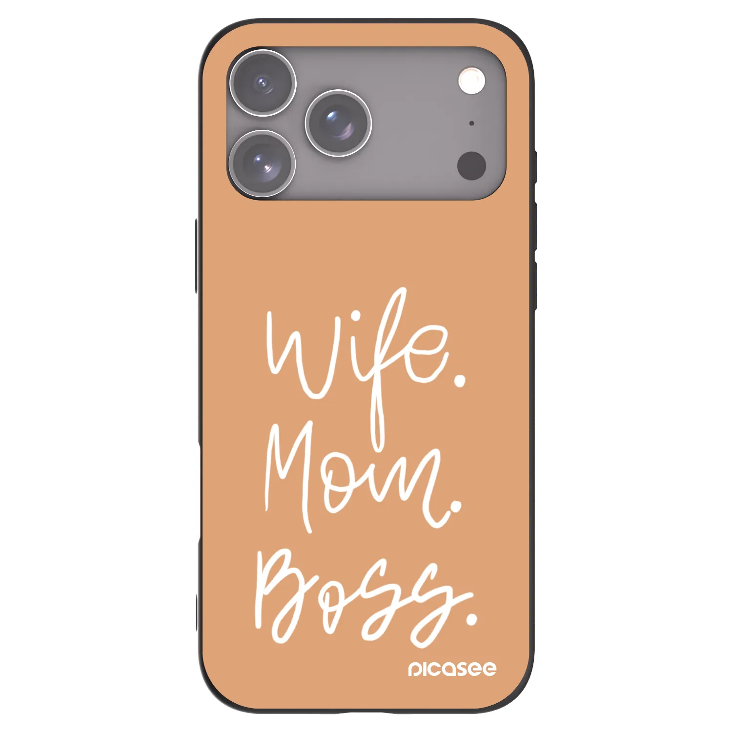 Picasee Apple iPhone 17 Pro Max Hülle - Schwarzes Silikon - Boss Mama
