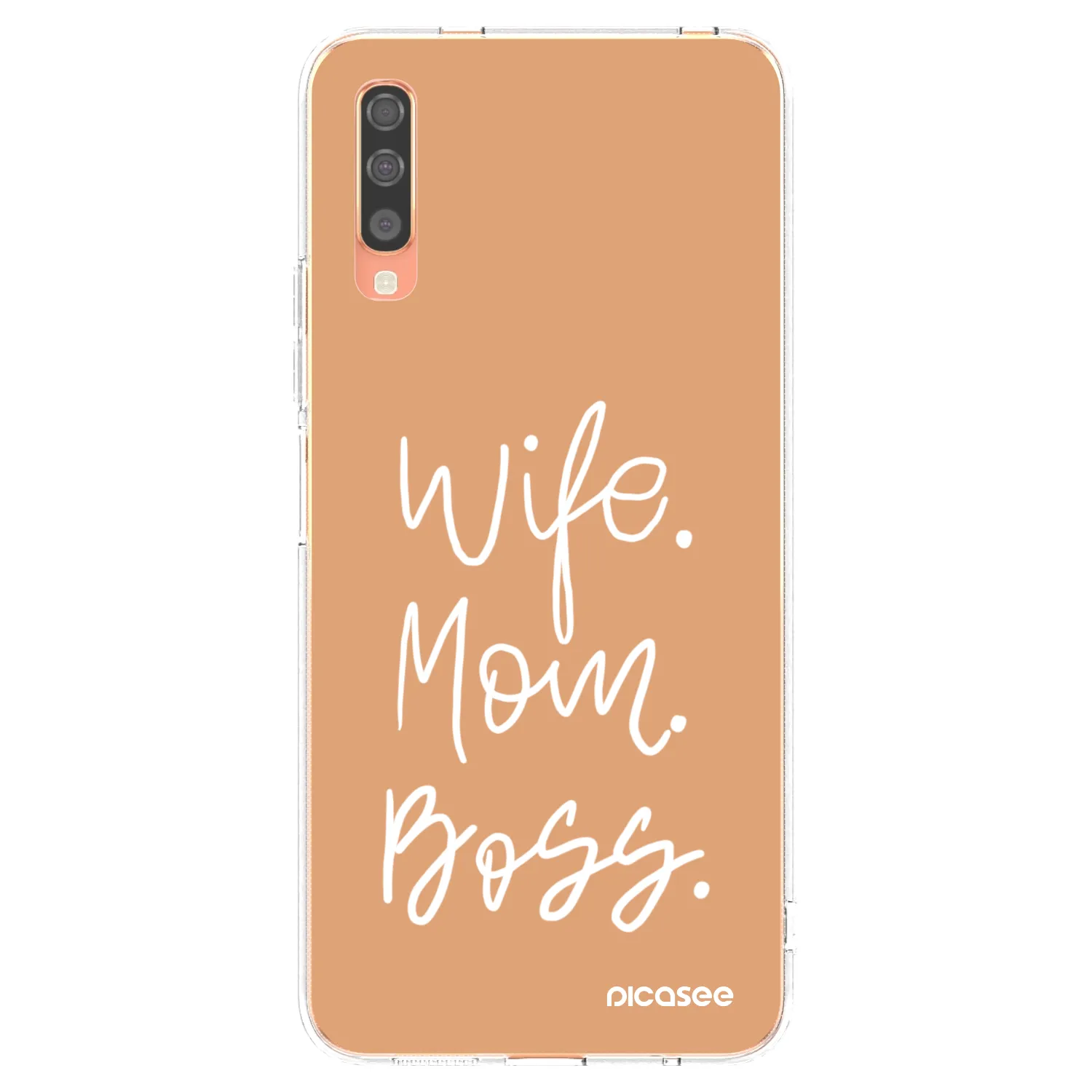 Picasee Samsung Galaxy A70 A705F Hülle - Transparentes Silikon - Boss Mama