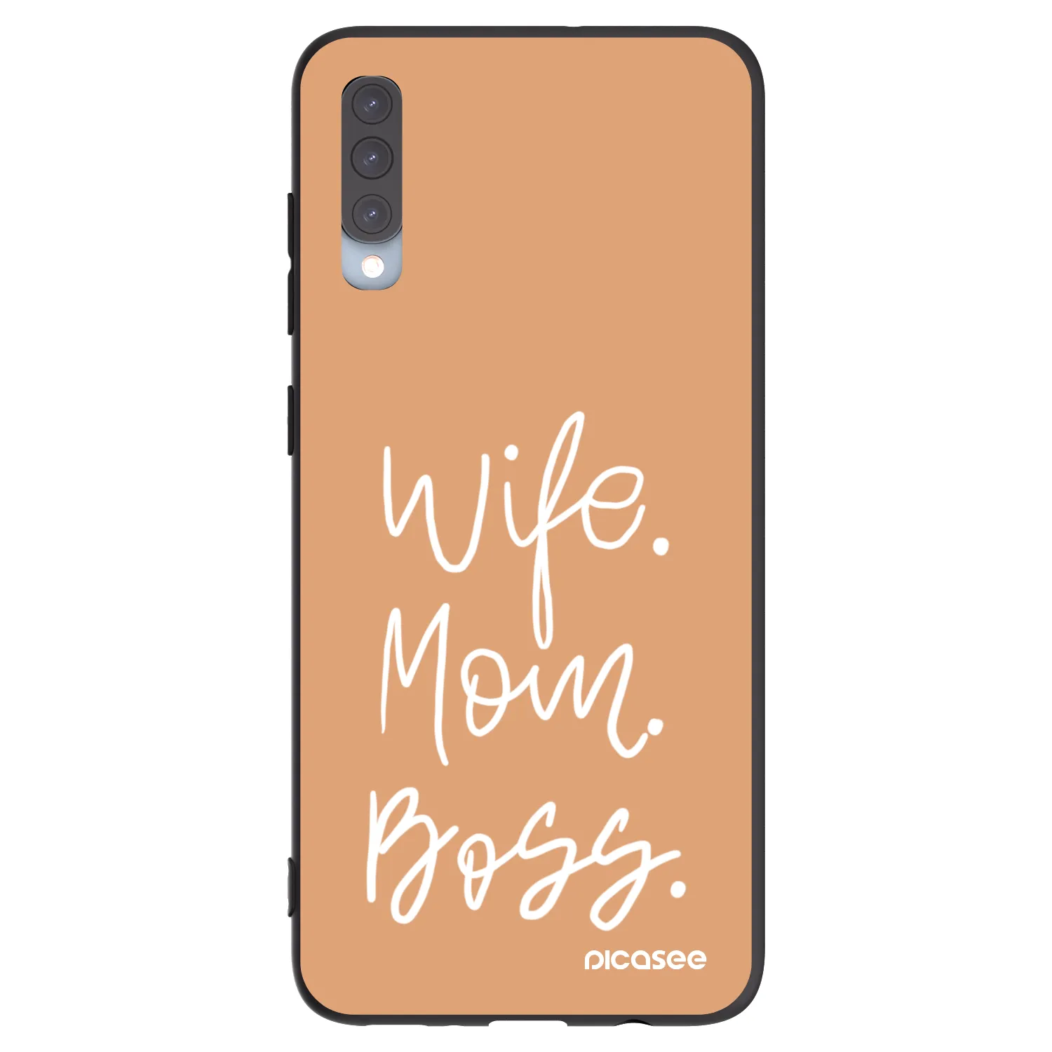 Picasee Samsung Galaxy A70 A705F Hülle - Schwarzes Silikon - Boss Mama