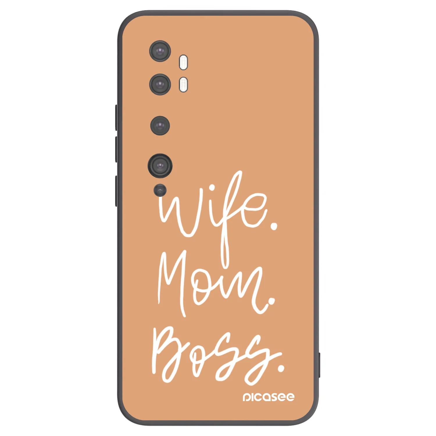 Picasee Xiaomi Mi Note 10 (Pro) Hülle - Schwarzes Silikon - Boss Mama