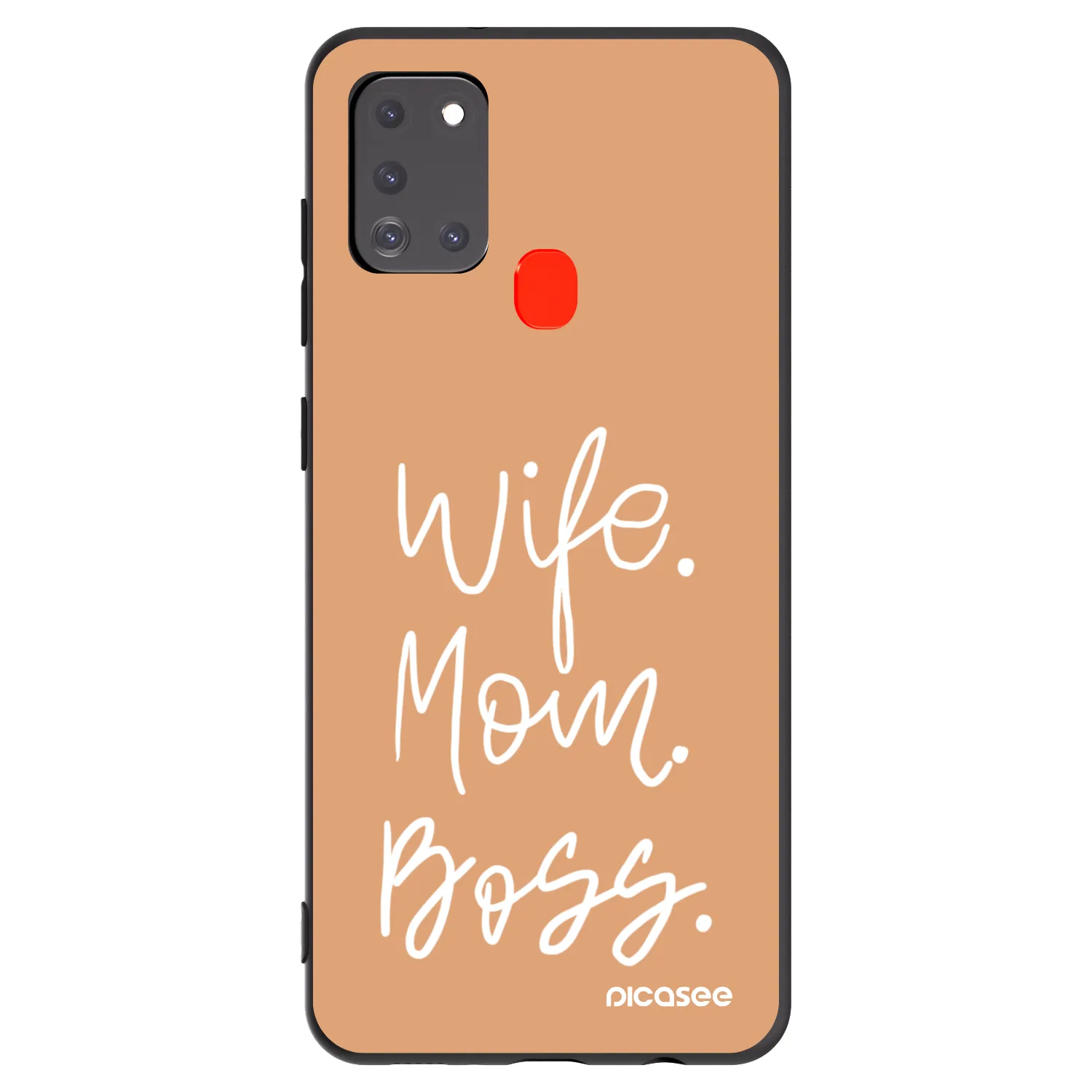 Picasee Samsung Galaxy A21s Hülle - Schwarzes Silikon - Boss Mama