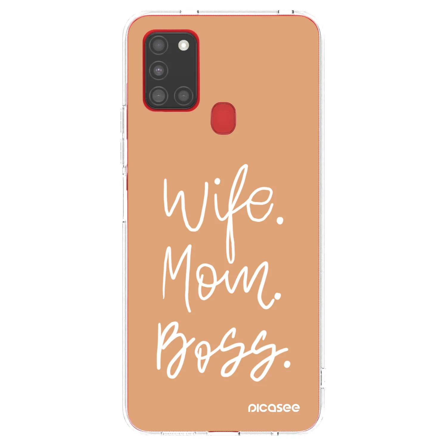 Picasee Samsung Galaxy A21s Hülle - Transparentes Silikon - Boss Mama