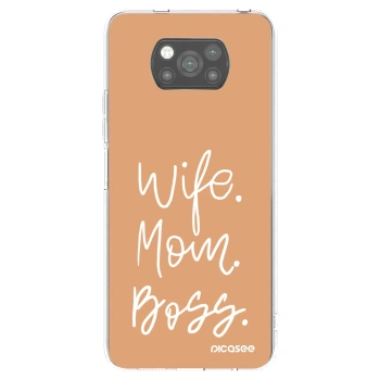 Picasee Xiaomi Poco X3 Hülle - Schwarzes Silikon - Boss Mama
