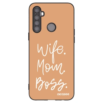 Picasee Realme 5 Hülle - Schwarzes Silikon - Boss Mama