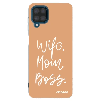 Picasee Samsung Galaxy A12 A125F Hülle - Transparentes Silikon - Boss Mama