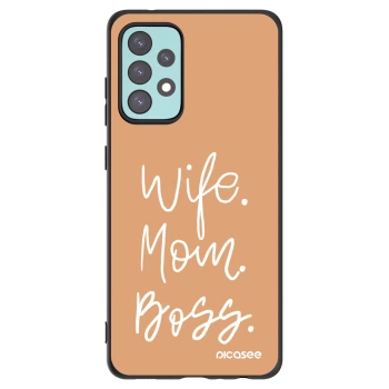 Picasee Samsung Galaxy A72 A725F Hülle - Schwarzes Silikon - Boss Mama