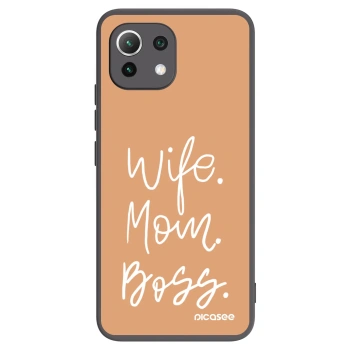 Picasee Xiaomi Mi 11 Lite Hülle - Schwarzes Silikon - Boss Mama