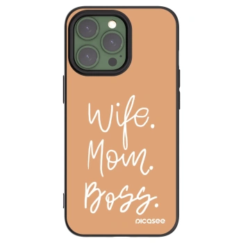 Picasee Apple iPhone 13 Pro Hülle - Schwarzes Silikon - Boss Mama