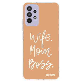 Picasee Samsung Galaxy A32 4G SM-A325F Hülle - Transparentes Silikon - Boss Mama