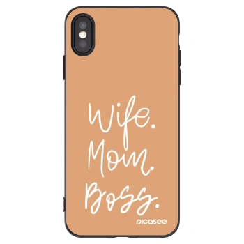 Picasee Apple iPhone XS Max Hülle - Schwarzes Silikon - Boss Mama