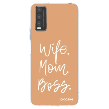 Picasee Vivo Y20s Hülle - Transparentes Silikon - Boss Mama