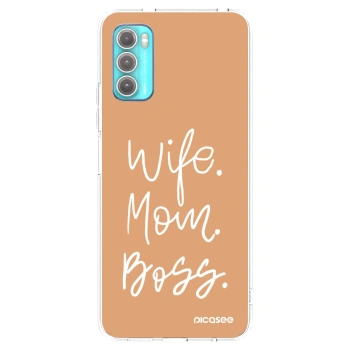 Picasee Motorola Moto G60 Hülle - Transparentes Silikon - Boss Mama