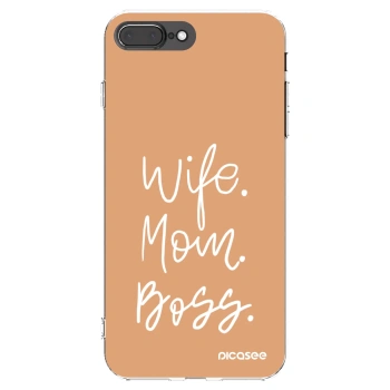 Picasee Apple iPhone 7 Plus Hülle - Transparentes Silikon - Boss Mama