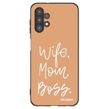 Picasee Samsung Galaxy A13 4G A135 Hülle - Schwarzes Silikon - Boss Mama