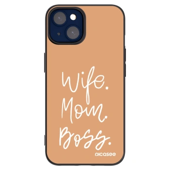 Picasee Apple iPhone 14 Hülle - Schwarzes Silikon - Boss Mama