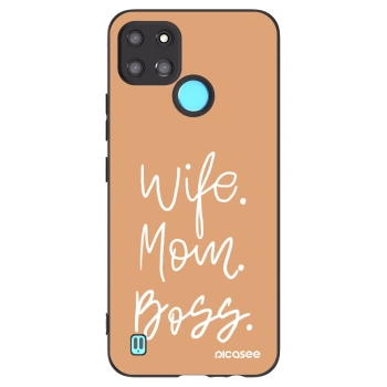 Picasee Realme C21Y Hülle - Schwarzes Silikon - Boss Mama