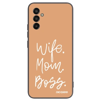Picasee Samsung Galaxy M13 M135F Hülle - Schwarzes Silikon - Boss Mama