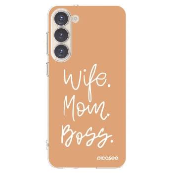 Picasee Samsung Galaxy S23+ 5G Hülle - Transparentes Silikon - Boss Mama