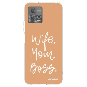 Picasee Motorola Moto G72 Hülle - Transparentes Silikon - Boss Mama