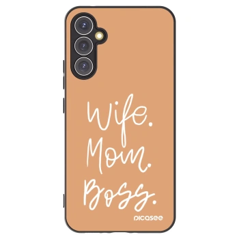 Picasee Samsung Galaxy A34 5G A346B Hülle - Schwarzes Silikon - Boss Mama