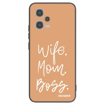 Picasee Xiaomi Redmi Note 12 5G Hülle - Schwarzes Silikon - Boss Mama