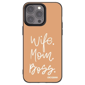 Picasee Apple iPhone 15 Pro Max Hülle - Schwarzes Silikon - Boss Mama
