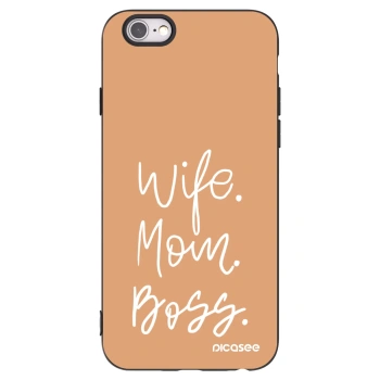 Picasee Apple iPhone 6/6S Hülle - Schwarzes Silikon - Boss Mama