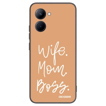 Picasee Realme C33 (2023) Hülle - Schwarzes Silikon - Boss Mama