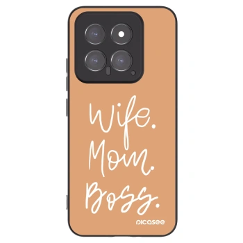 Picasee Xiaomi 14 Hülle - Schwarzes Silikon - Boss Mama