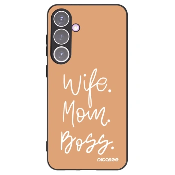 Picasee Samsung Galaxy S24+ S926B 5G Hülle - Schwarzes Silikon - Boss Mama