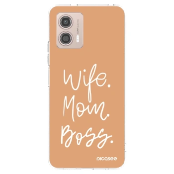 Picasee Motorola Moto G53 5G Hülle - Transparentes Silikon - Boss Mama