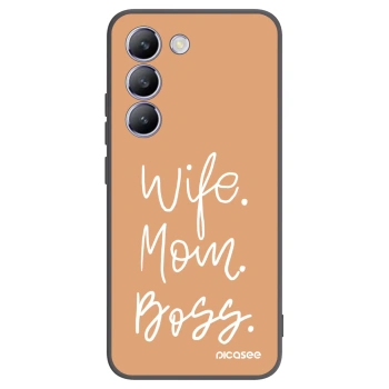 Picasee Vivo V40 SE 5G Hülle - Schwarzes Silikon - Boss Mama