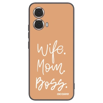 Picasee Motorola Moto G85 Hülle - Schwarzes Silikon - Boss Mama