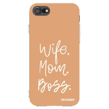Picasee Apple iPhone 7 Hülle - Transparentes Silikon - Boss Mama