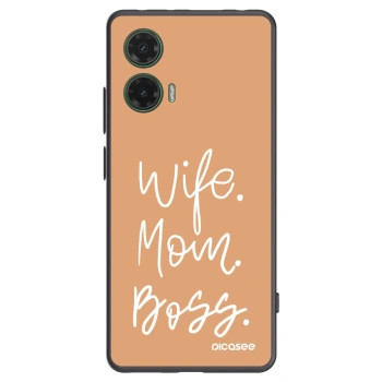 Picasee Motorola Moto G35 5G Hülle - Schwarzes Silikon - Boss Mama