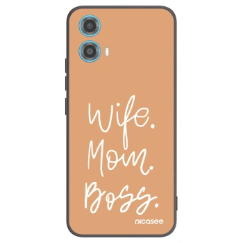 Picasee Motorola Moto G34 5G Hülle - Schwarzes Silikon - Boss Mama