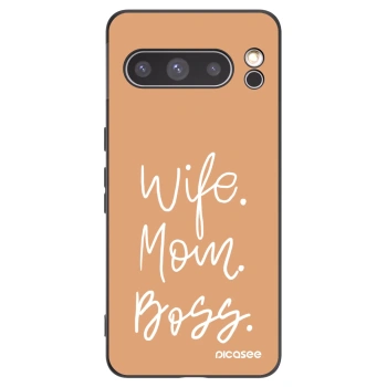 Picasee Google Pixel 8 Pro Hülle - Schwarzes Silikon - Boss Mama