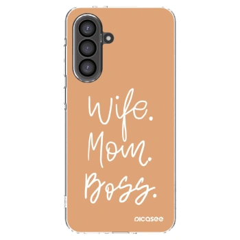 Picasee Samsung Galaxy A56 5G A566B Hülle - Transparentes Silikon - Boss Mama