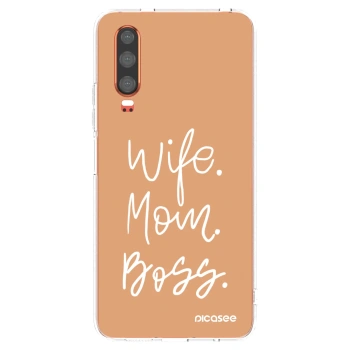 Picasee Huawei P30 Hülle - Transparentes Silikon - Boss Mama