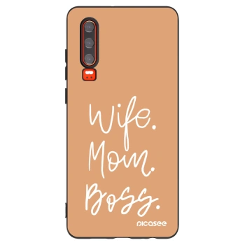 Picasee Huawei P30 Hülle - Schwarzes Silikon - Boss Mama
