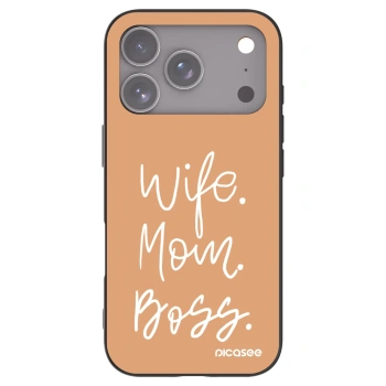 Picasee Apple iPhone 17 Pro Hülle - Schwarzes Silikon - Boss Mama