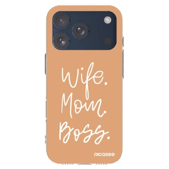 Picasee Apple iPhone 17 Pro Hülle - Transparentes Silikon - Boss Mama