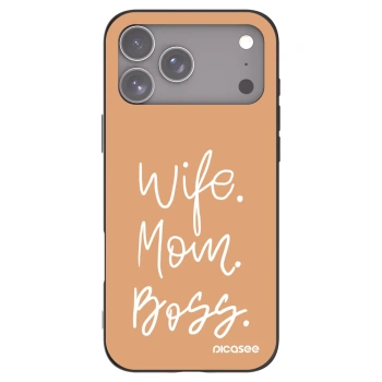 Picasee Apple iPhone 17 Pro Max Hülle - Schwarzes Silikon - Boss Mama