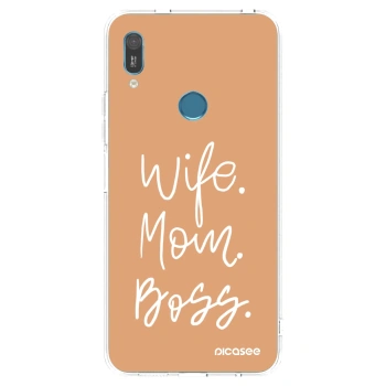 Picasee Huawei Y6 2019 Hülle - Transparentes Silikon - Boss Mama