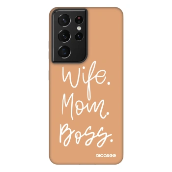 Picasee Fashion Case für Samsung Galaxy S21 Ultra 5G G998B - Boss Mama