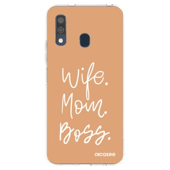 Picasee Samsung Galaxy A40 A405F Hülle - Transparentes Silikon - Boss Mama
