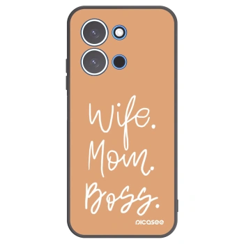 Picasee Xiaomi Redmi 15C 4G Hülle - Schwarzes Silikon - Boss Mama